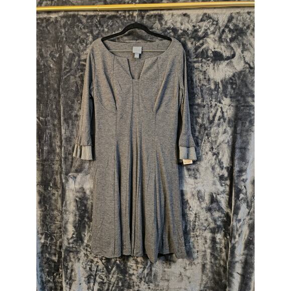 Rabbit Rabbit Rabbit Designs Ruffle Gray Sheath Dress 12 - Picture 1 of 7